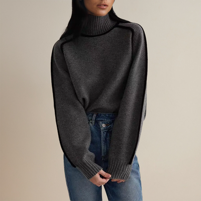 Ava™ | Luxurious Turtleneck with Contrasting Details