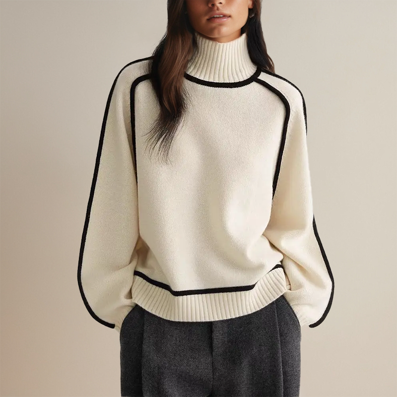 Ava™ | Luxurious Turtleneck with Contrasting Details