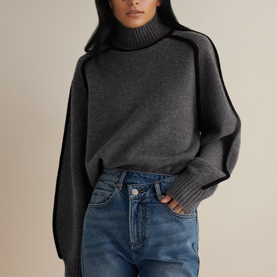 Ava™ | Luxurious Turtleneck with Contrasting Details