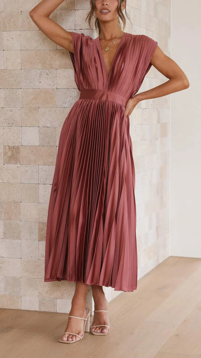 Sabine - Feminine Satin Dress for Special Occasions