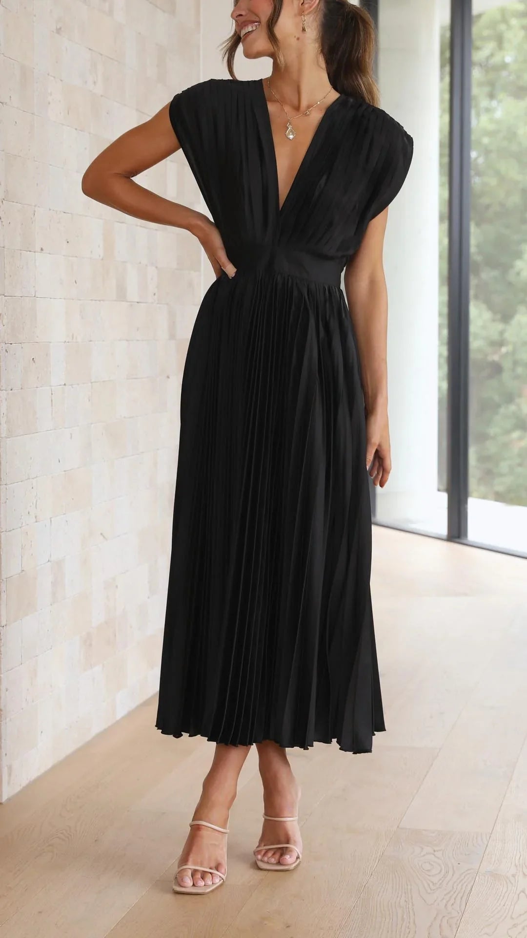 Sabine - Feminine Satin Dress for Special Occasions