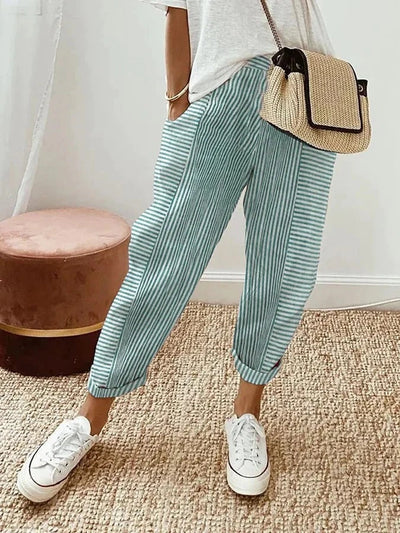 MILAN | STRIPED LINEN PANTS