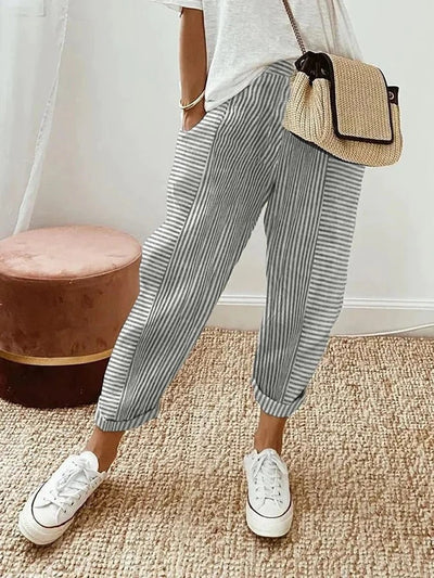 MILAN | STRIPED LINEN PANTS