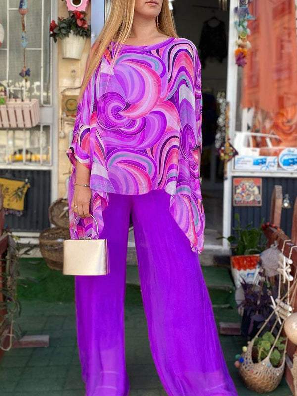 Elowis - Vibrant Purple Printed Suit