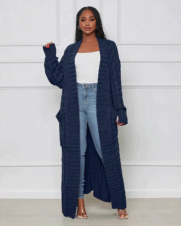Theodora - V-neck Casual Long Cardigan