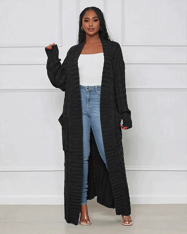 Theodora - V-neck Casual Long Cardigan