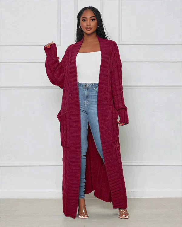 Theodora - V-neck Casual Long Cardigan