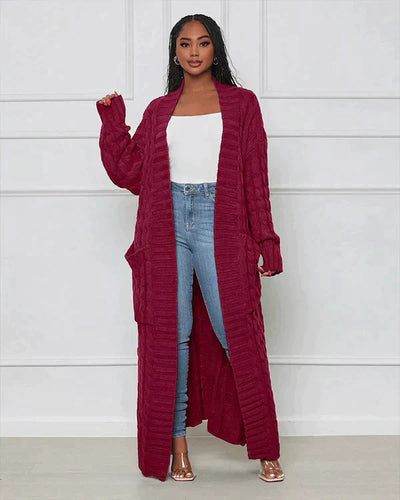 Theodora - V-neck Casual Long Cardigan