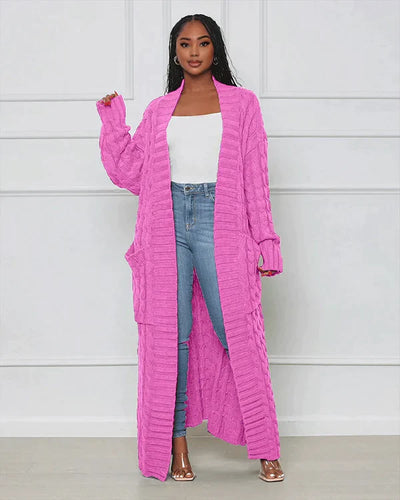Theodora - V-neck Casual Long Cardigan