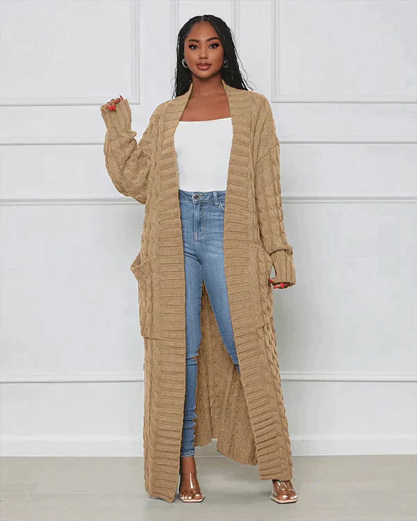 Theodora - V-neck Casual Long Cardigan