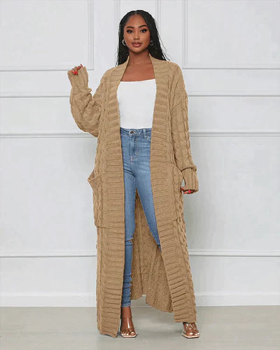 Theodora - V-neck Casual Long Cardigan