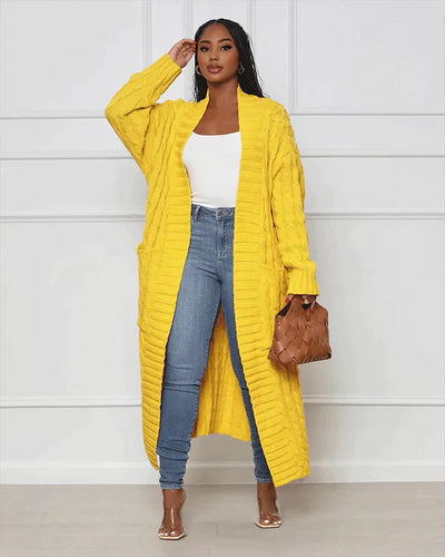 Theodora - V-neck Casual Long Cardigan