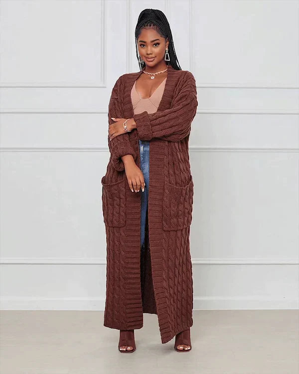 Theodora - V-neck Casual Long Cardigan