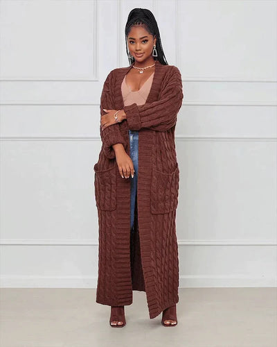 Theodora - V-neck Casual Long Cardigan
