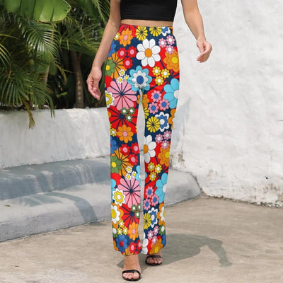 Zephyra - Lively Floral Flared Pants