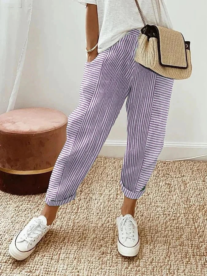 MILAN | STRIPED LINEN PANTS