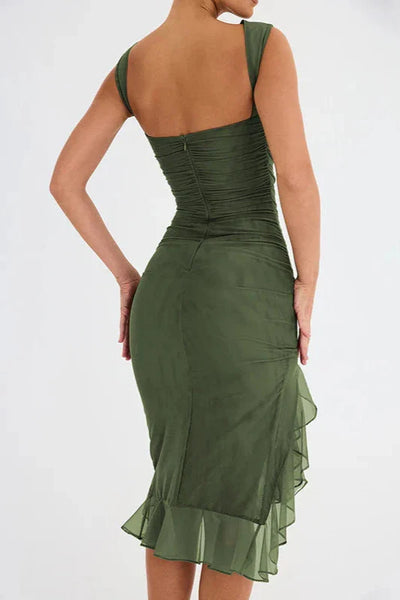 Brit & Boho™️ Scarlett I Ruffle Ruched Party Dress